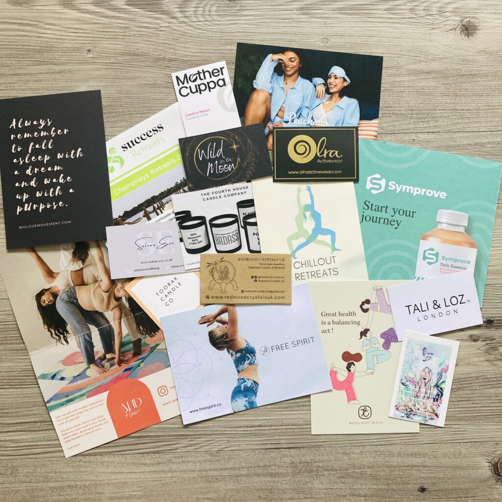Image showing business cards from Om Yoga Show