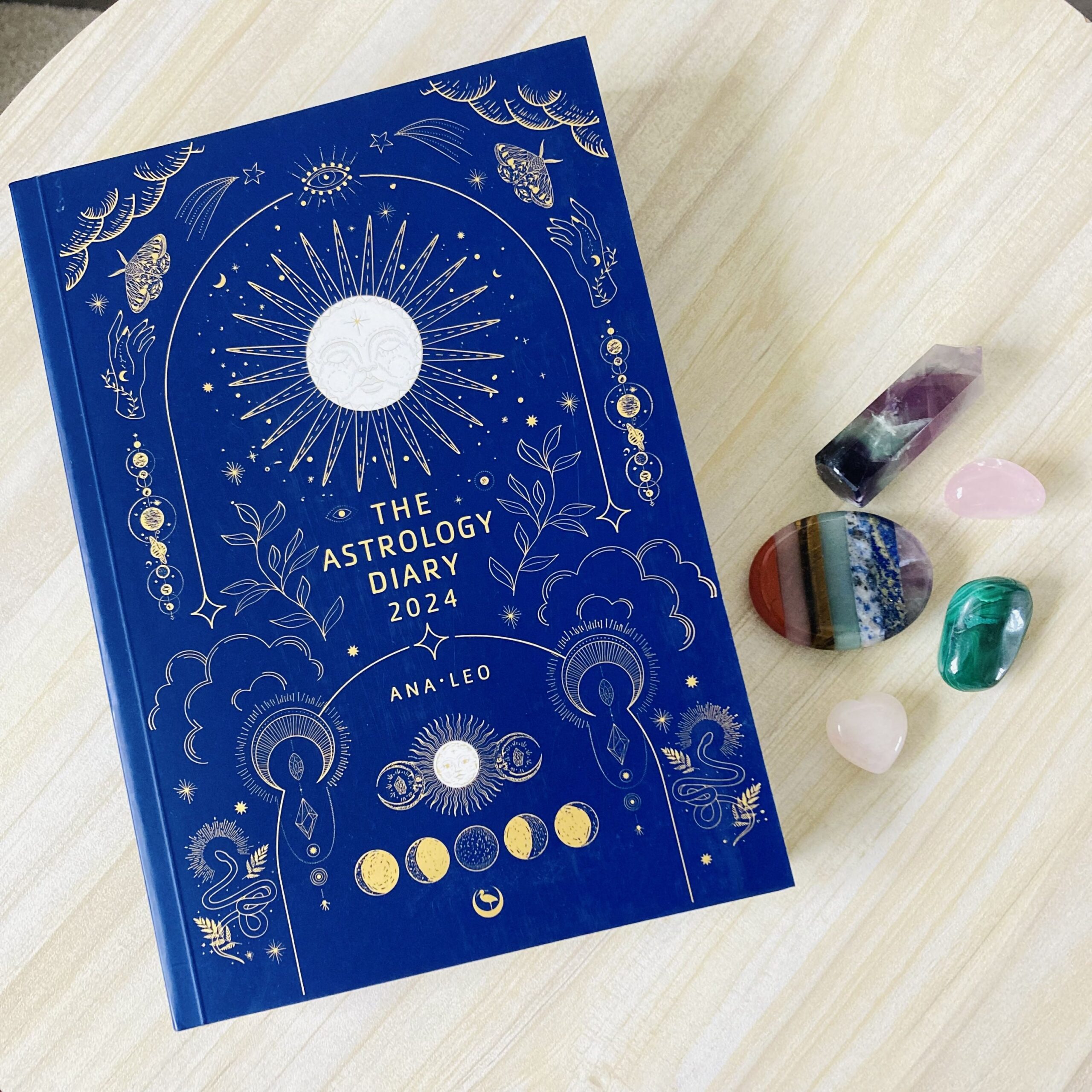 Astrology diary 2024 with manifestation crystals